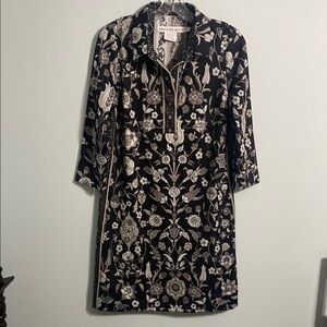 Gretchen Scott Designs Black and Gray Polo Dress with 3/4 Sleeves